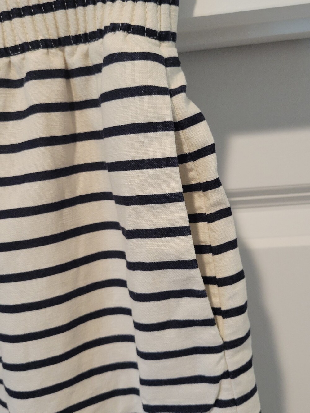 J. Crew Black & White Striped Elastic Waist Mini Skirt - Picture 3 of 6